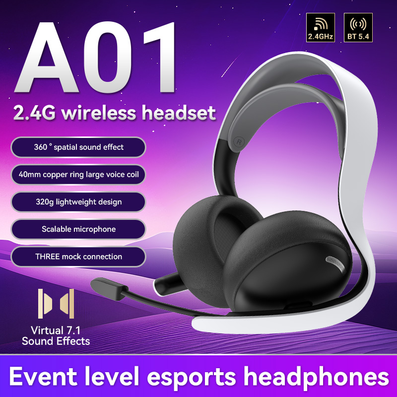 Esports Gaming Phone - 2.4G Wireless/Wired/BT A01 Gaming Headset for