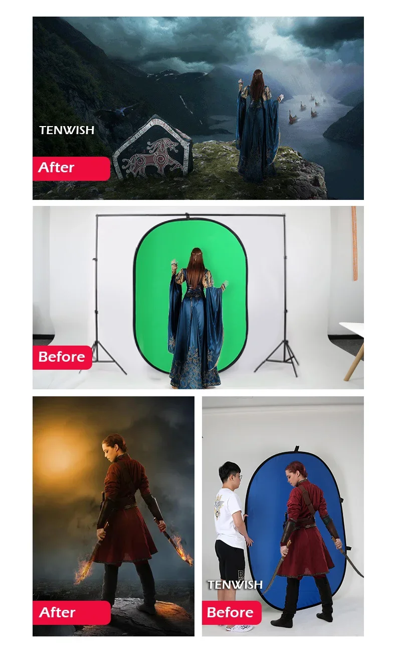 TENWISH 100*150cm / 200*150cm  - Green Screen Collapsible review and price